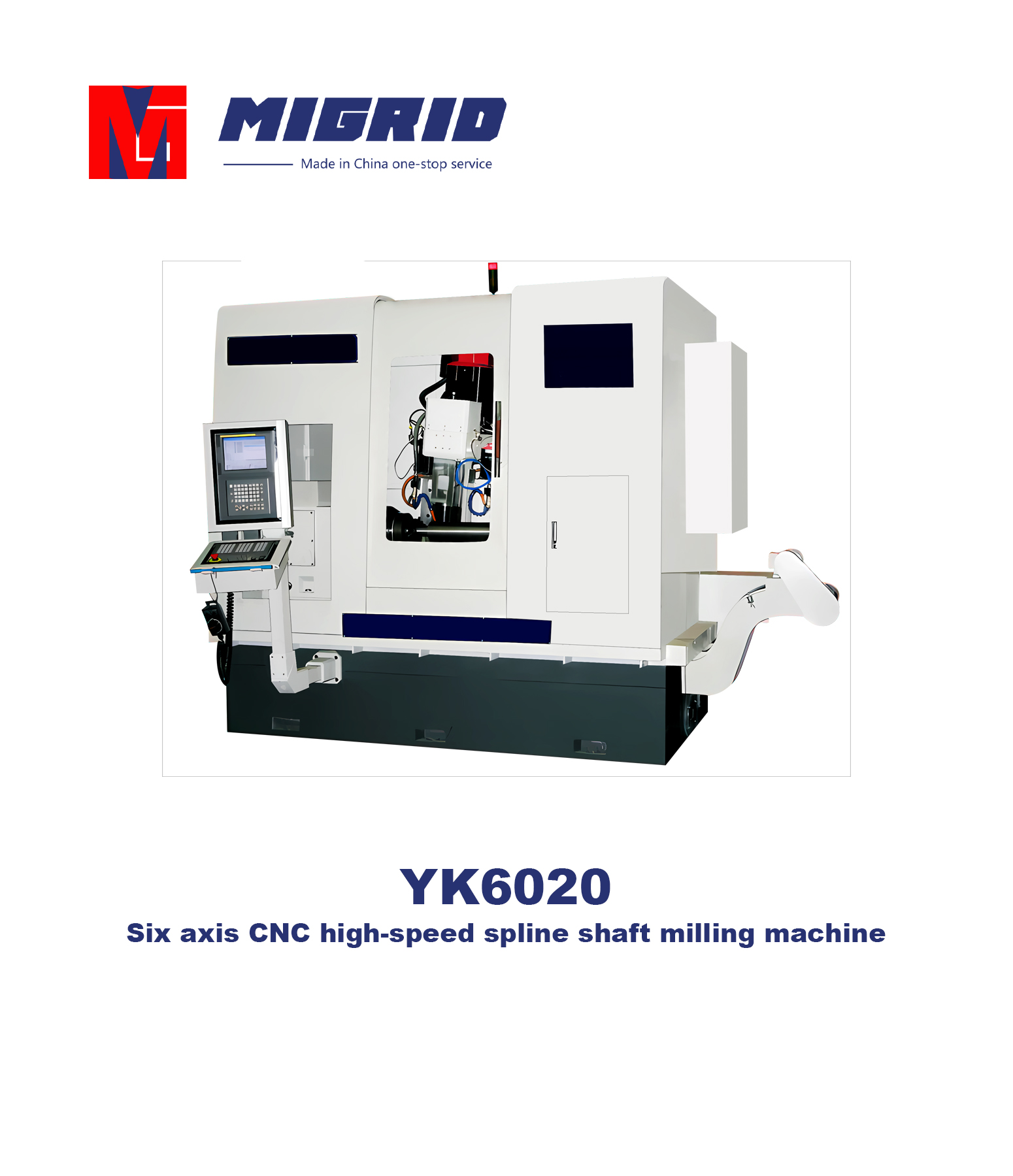 YK6020--Six axis CNC high-speed spline shaft milling machine