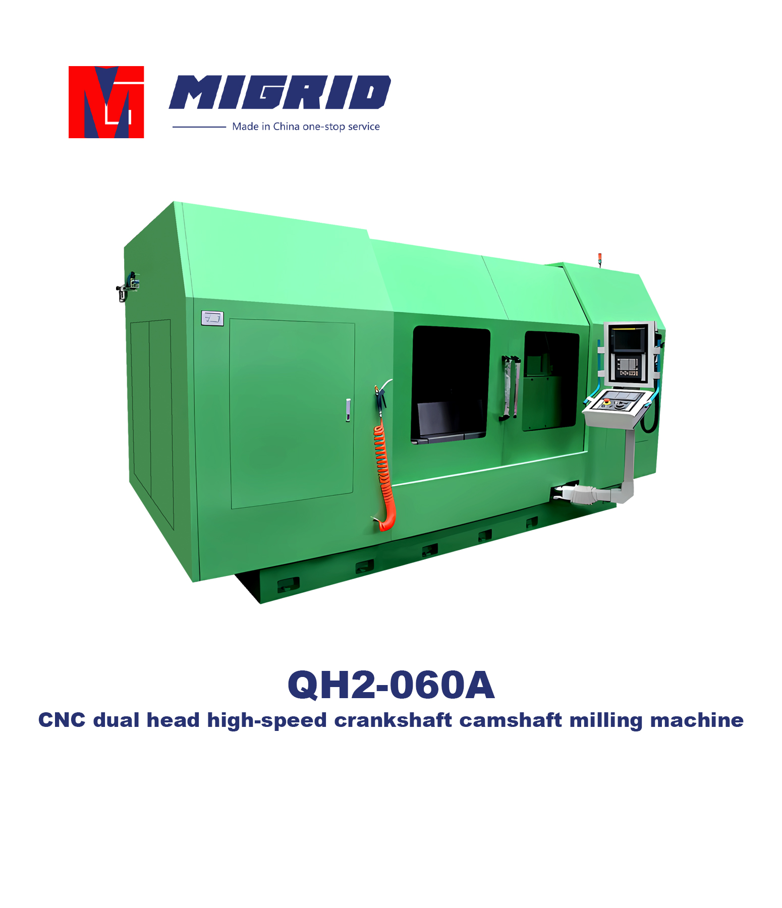 QH2-060A--CNC dual head high-speed crankshaft camshaft milling machine