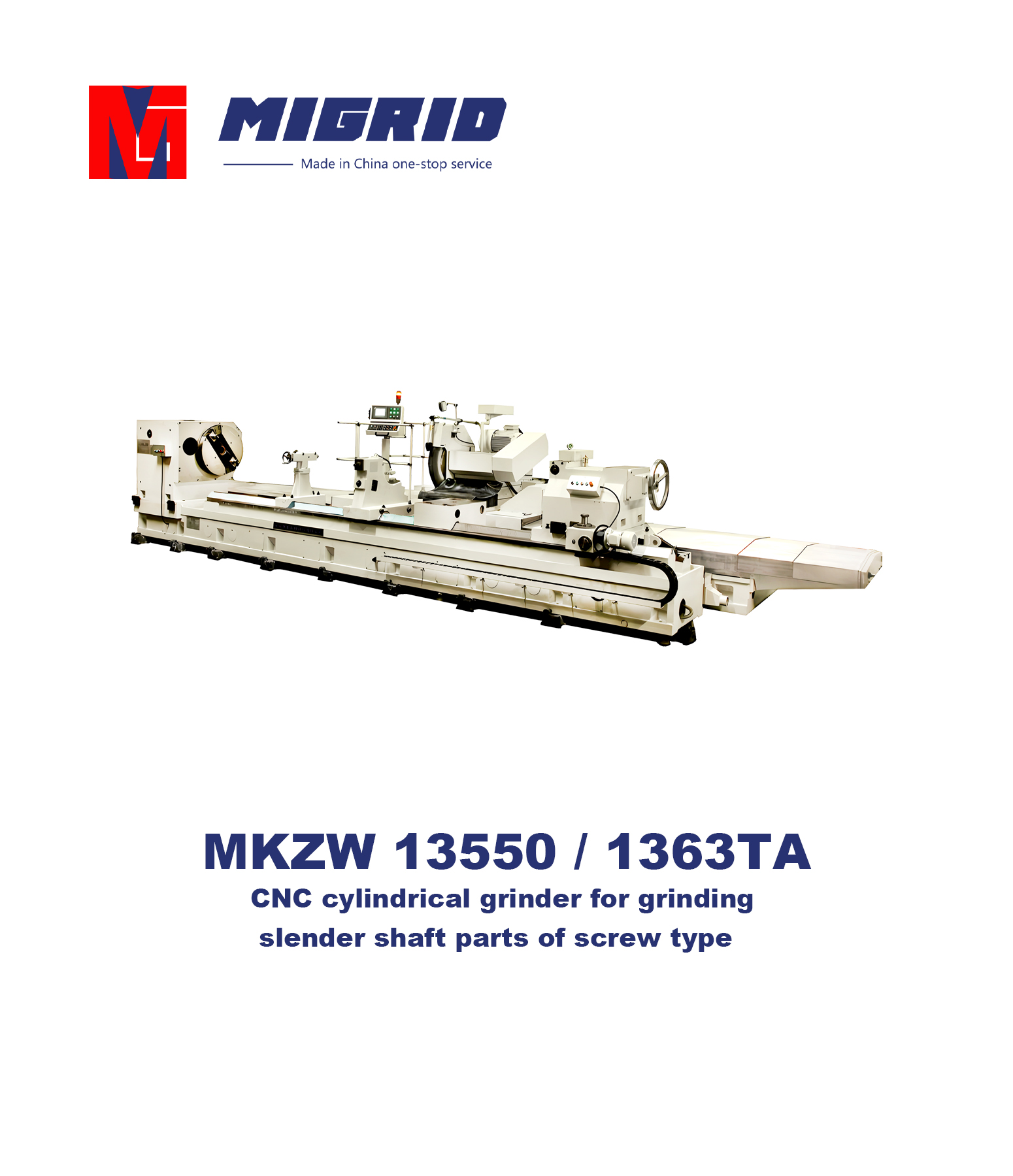 MKZW 13550 / 1363TA--CNC cylindrical grinder for grinding slender shaft parts of screw type