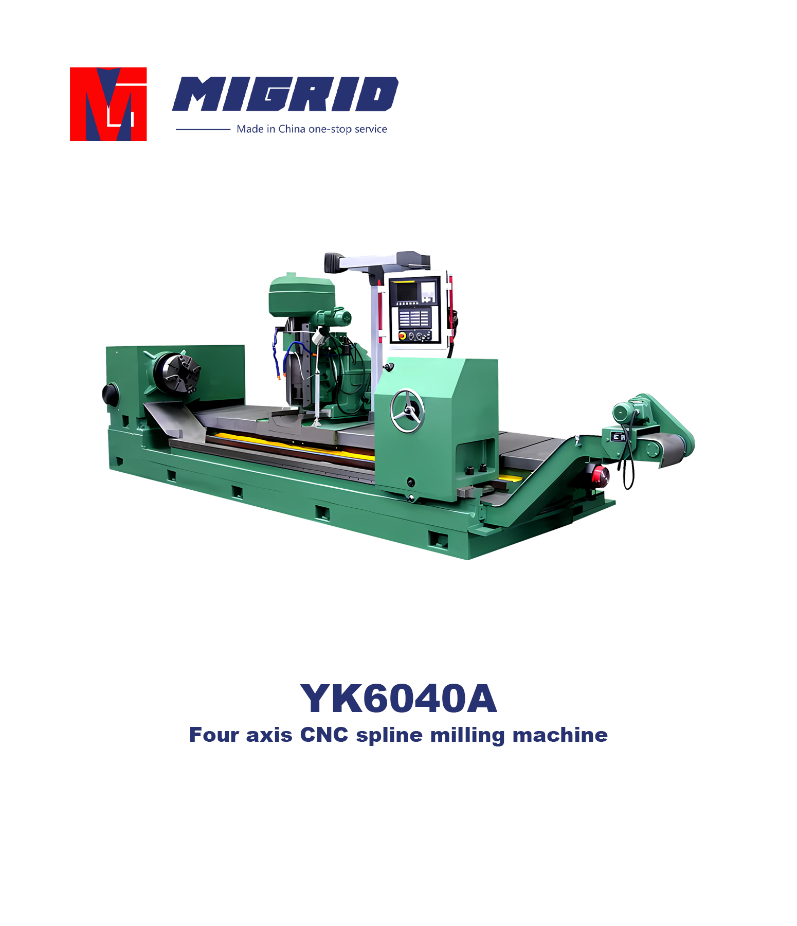 YK6040A--Four axis CNC spline milling machine