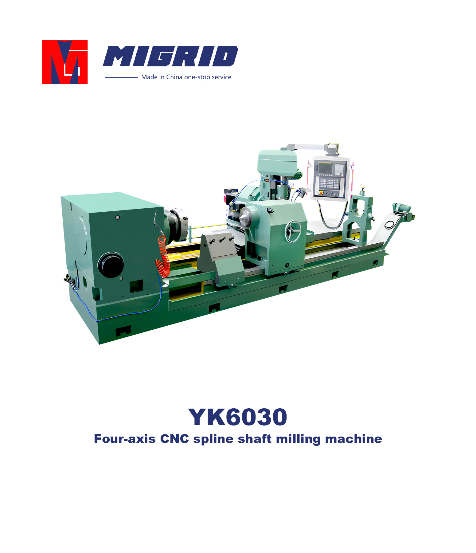 YK6030--Four-axis CNC spline shaft milling machine