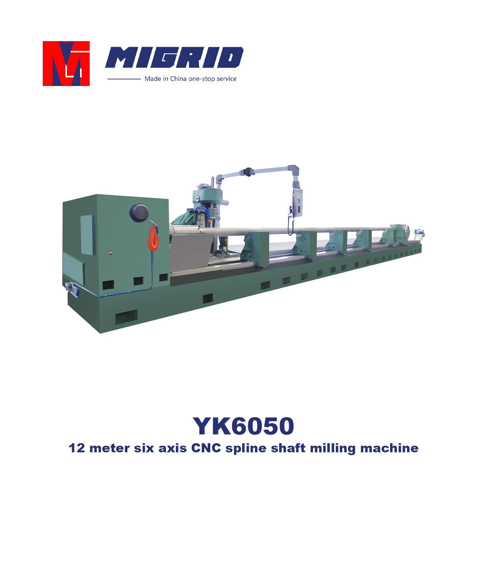 YK6050--12 meter six axis CNC spline shaft milling machine