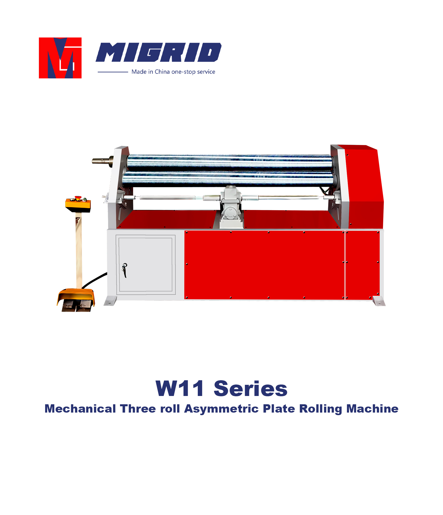 W11 Series--Mechanical Three roll Asymmetric Plate Rolling Machine