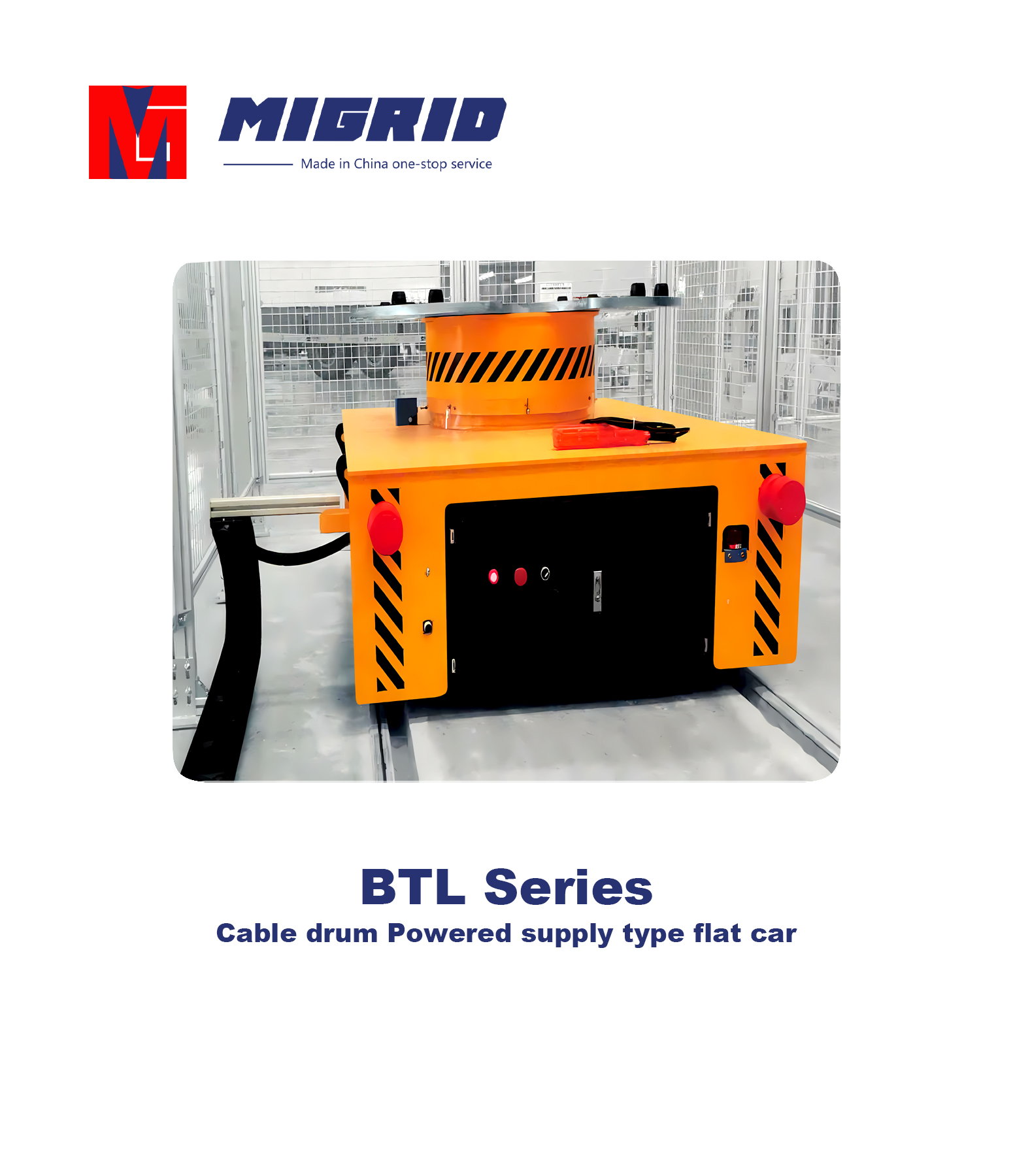 BTL Series--Cable drum Powered supply type flat car